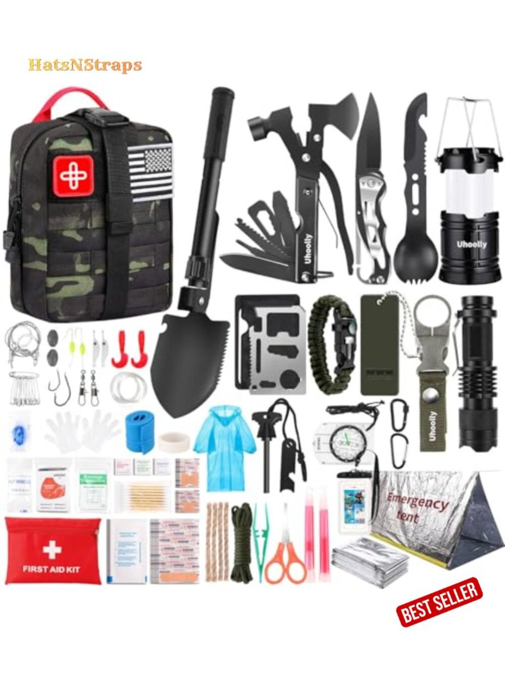 252pc Survival Kit First Aid Gear Molle Bag Emergency Outdoor